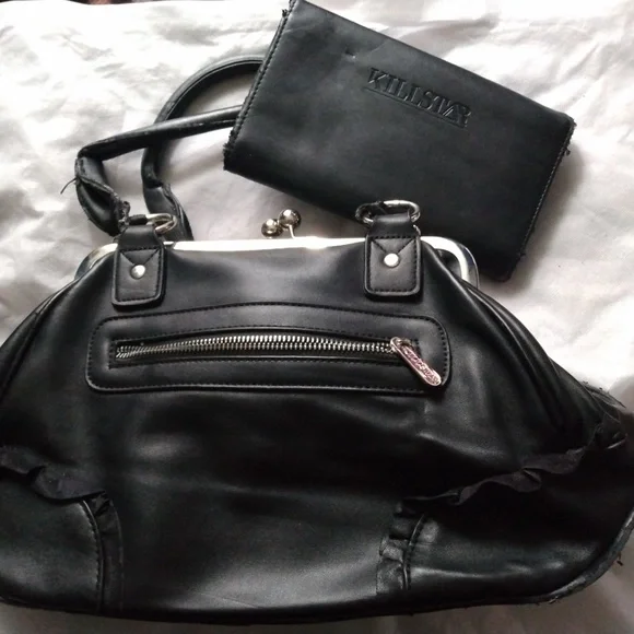 Black and Silver Women's Bag Set - Picture 2 of 2